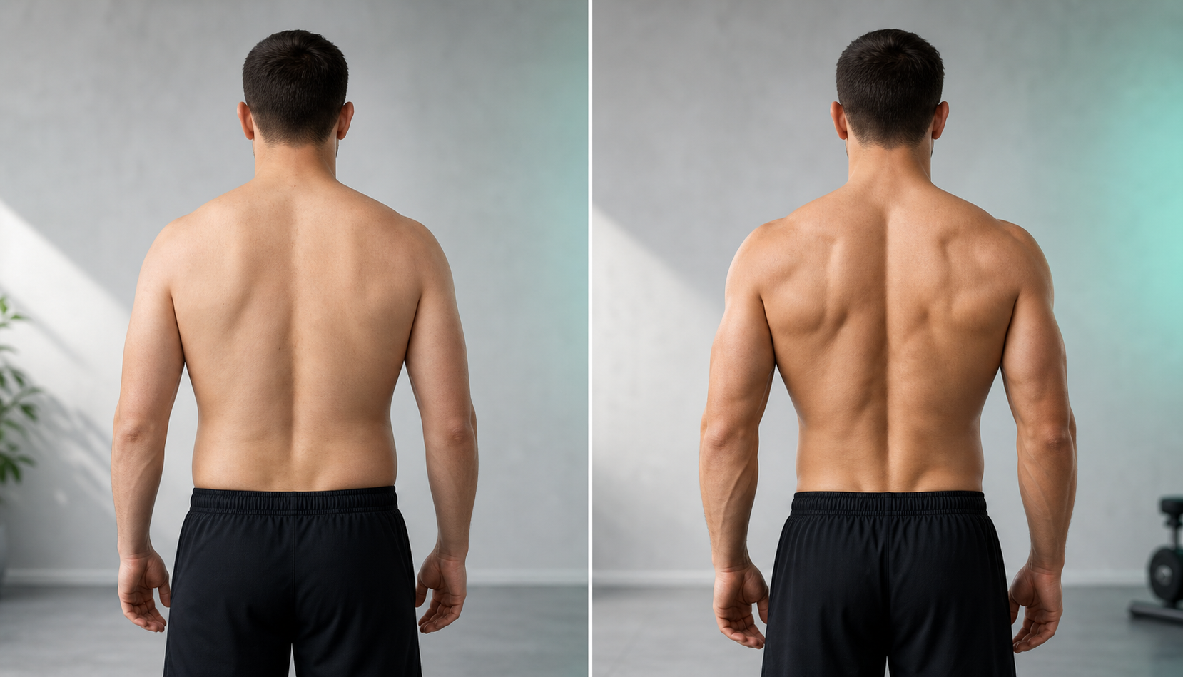 Confronto prima e dopo di un percorso fitness
